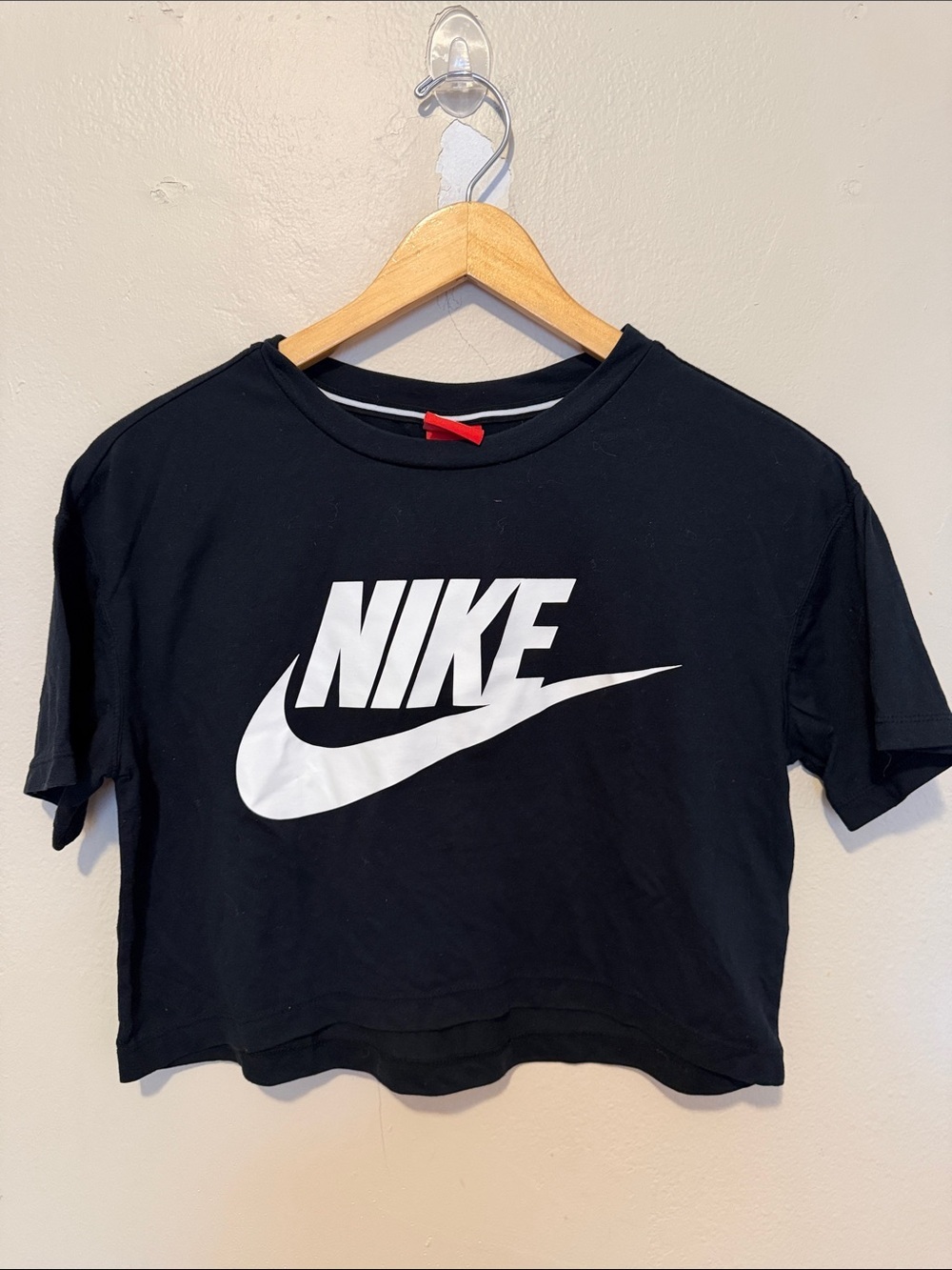 Nike Black Tee with White Swoosh Logo